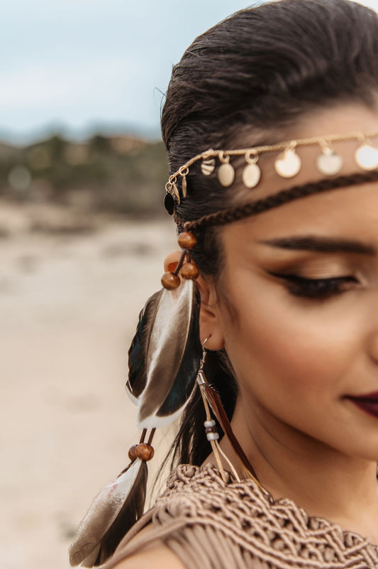 FEATHER AND SEQUIN HEADBAND